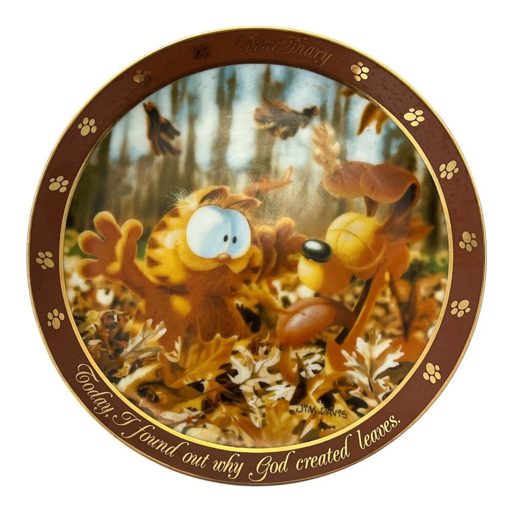 Garfield Collector Plate – “God Created Leaves” – Dear Diary Series – Danbury Mi